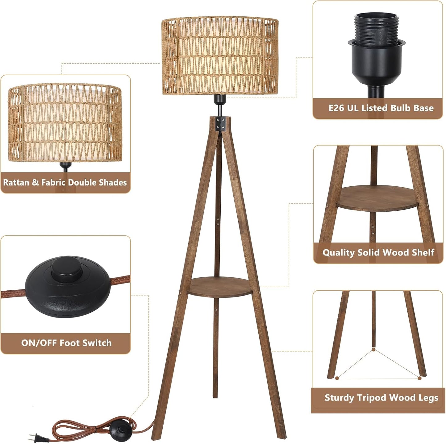 Rattan Tripod Floor Lamp