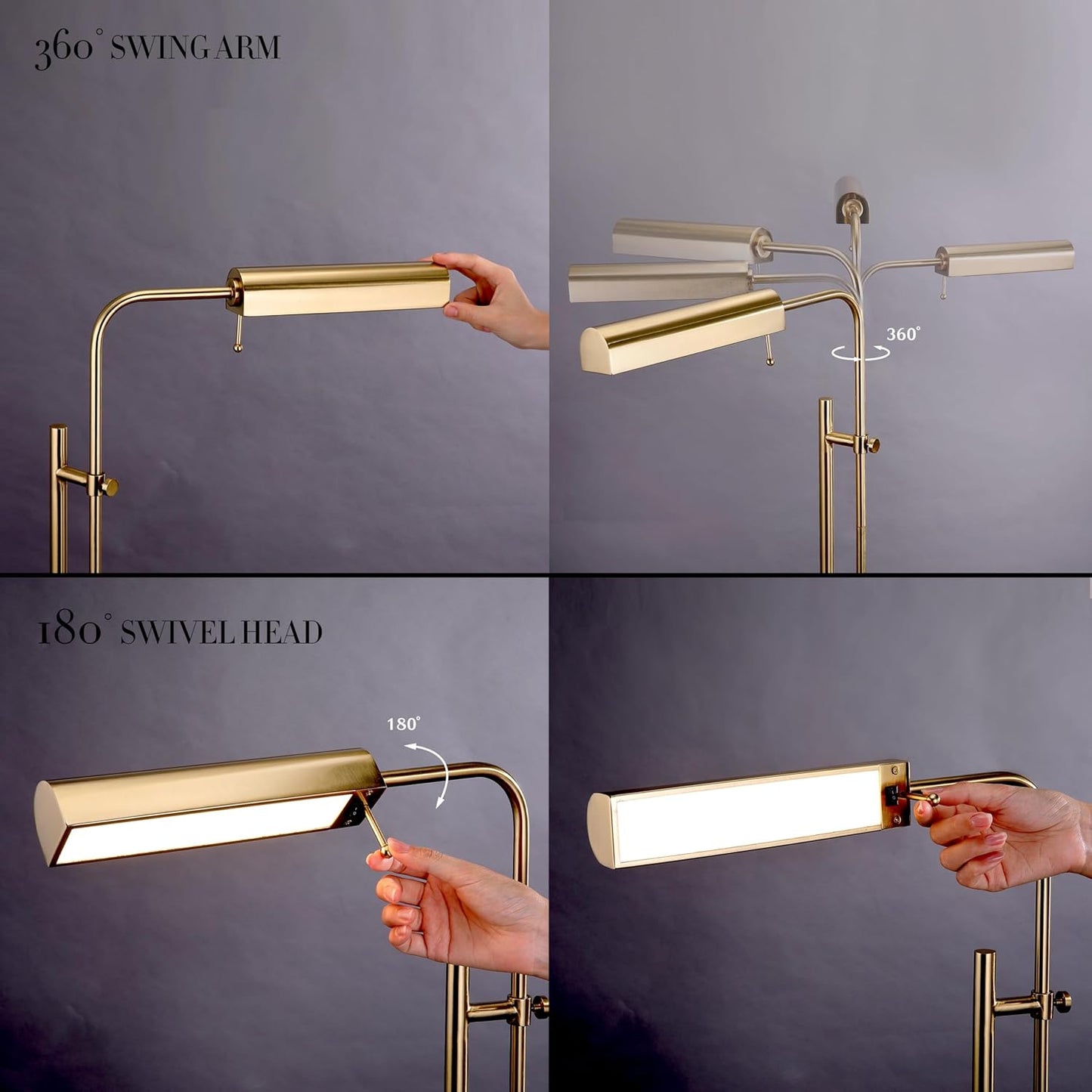 Adjustable Brass Pharmacy Floor Lamp
