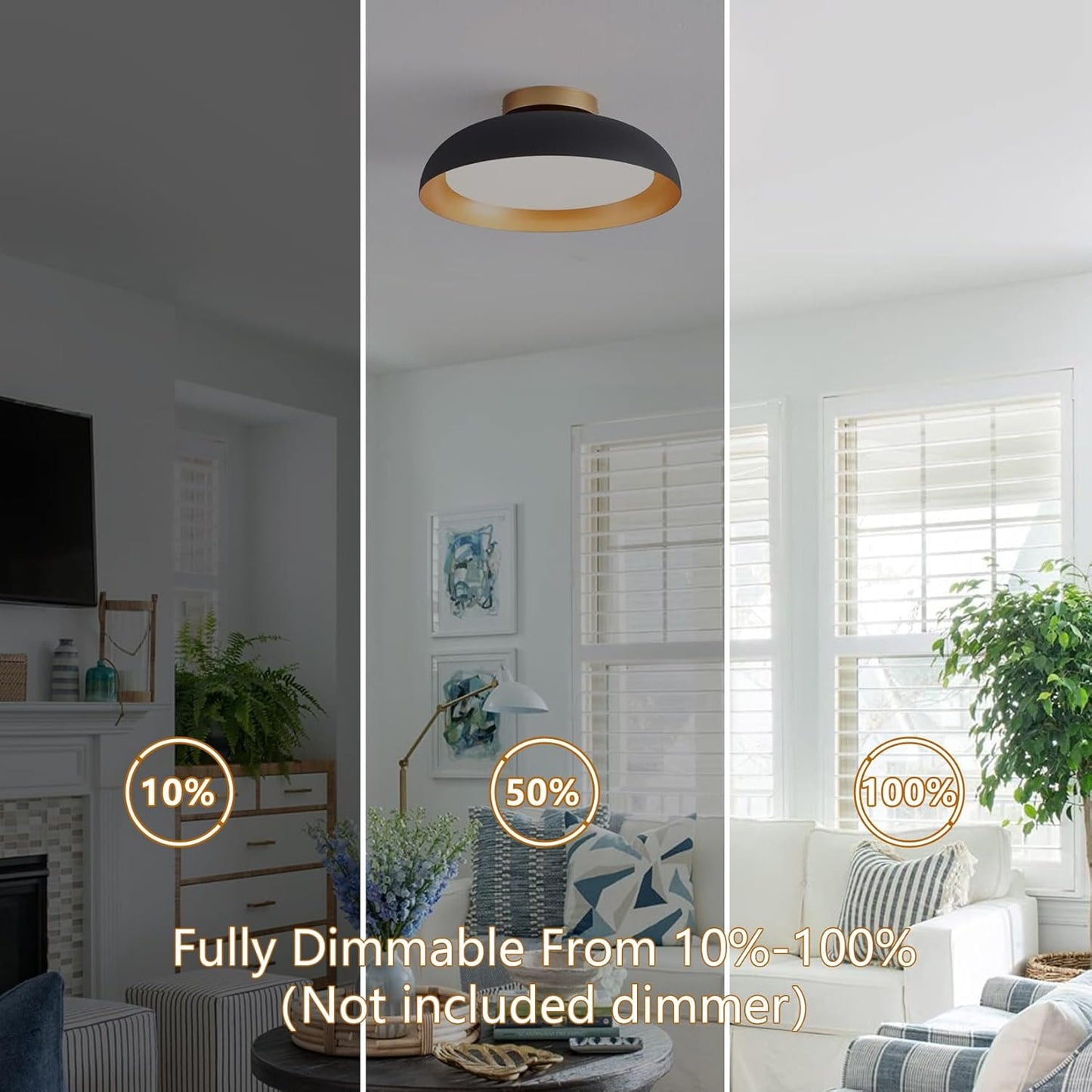Black Gold LED Ceiling Light