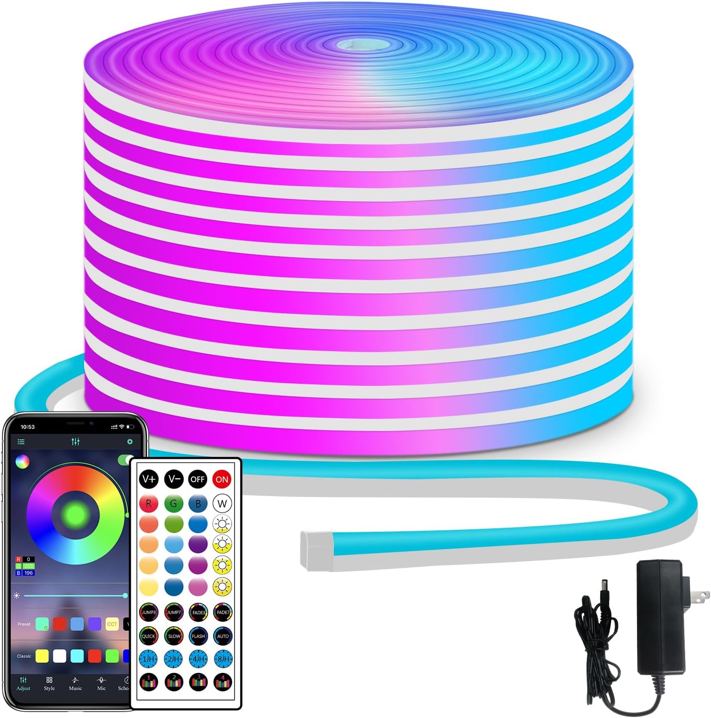 50ft RGB Waterproof Neon Lights