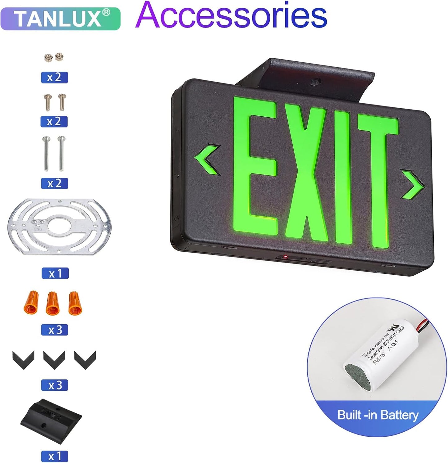 Red LED Exit Sign with Battery Backup