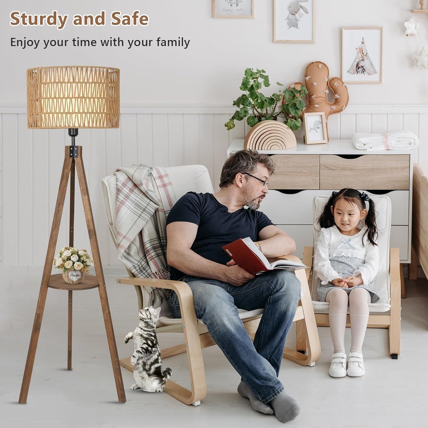 Rattan Tripod Floor Lamp