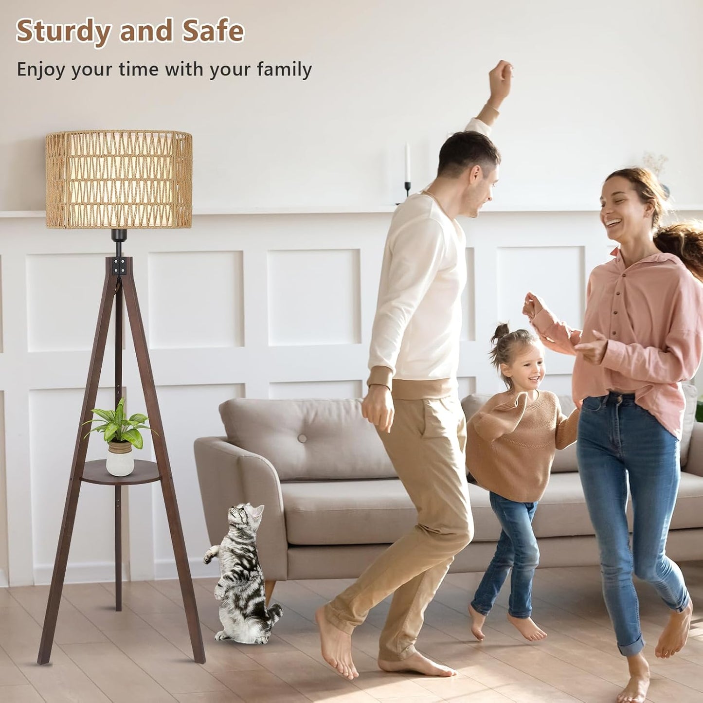 Rattan Tripod Floor Lamp
