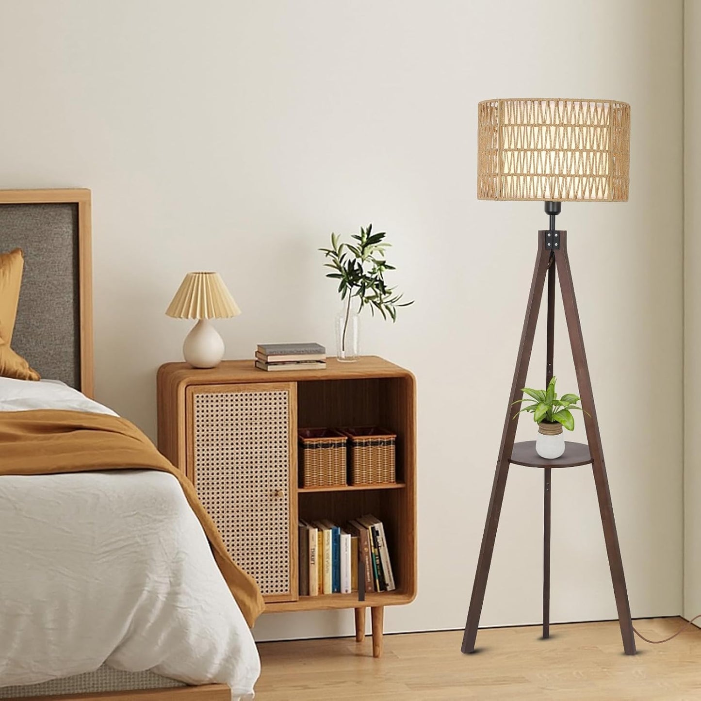 Rattan Tripod Floor Lamp