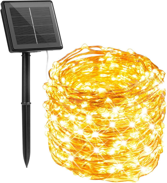 Solar-Powered Warm White Fairy Lights