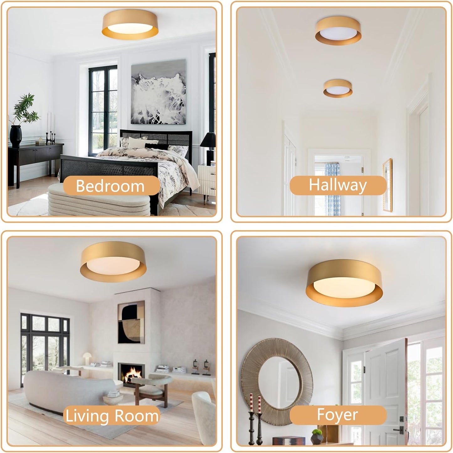 Black Gold LED Ceiling Light