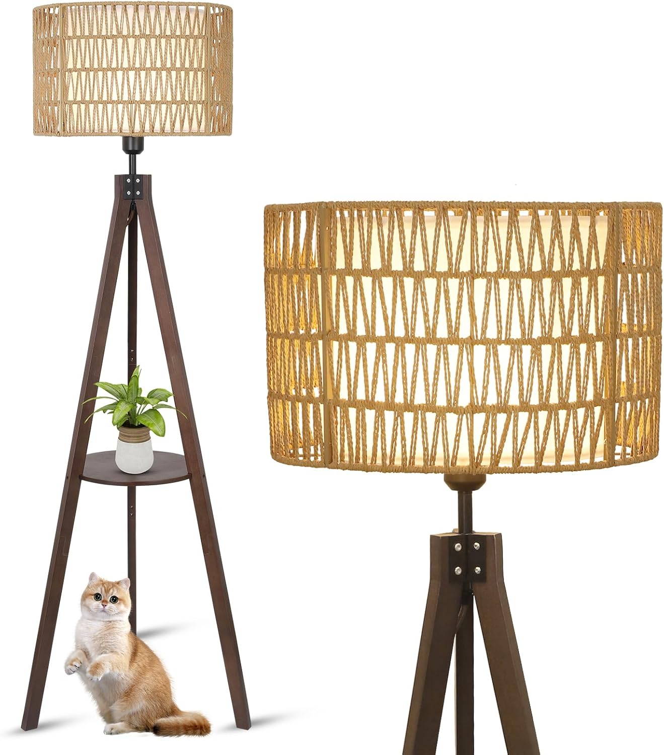 Rattan Tripod Floor Lamp