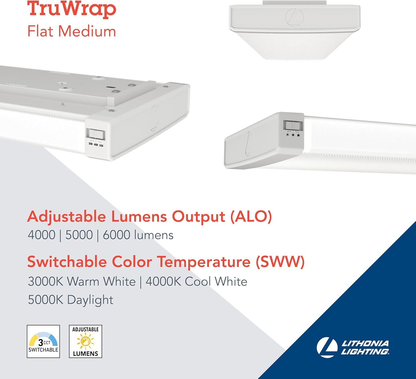 LED Ceiling Light, 4000-6000LM, Adjustable CCT