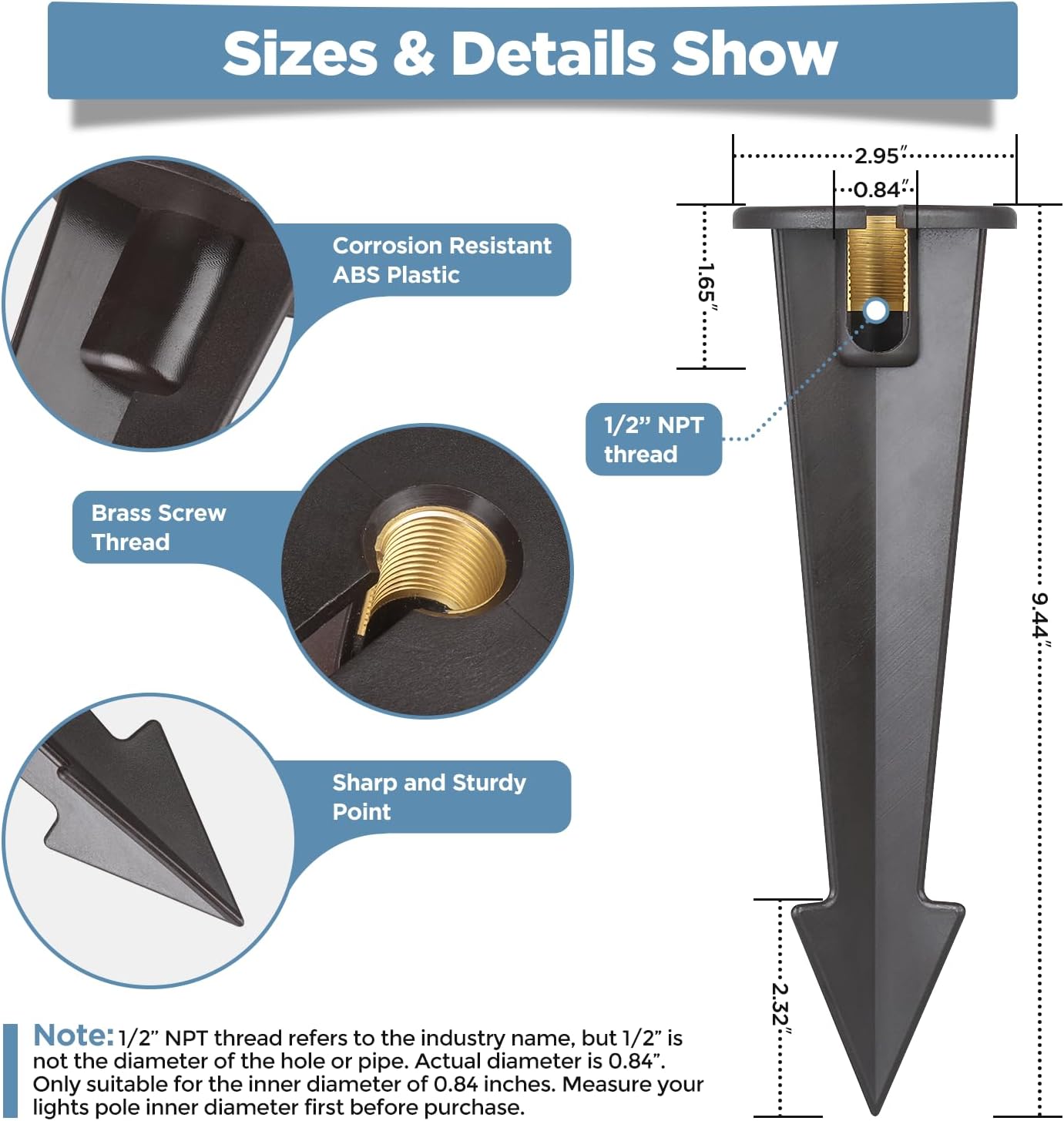 Ground Spikes for Landscape Lights (2-Pack)