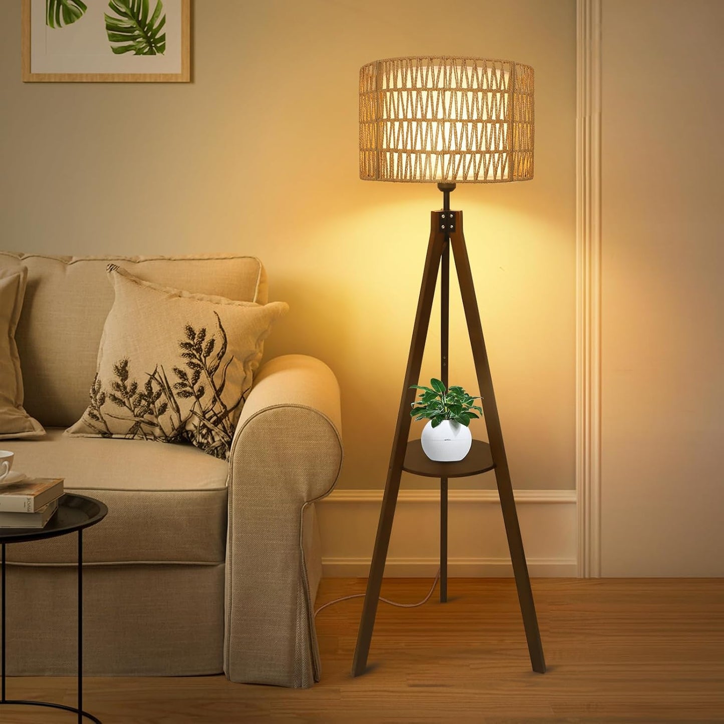 Rattan Tripod Floor Lamp