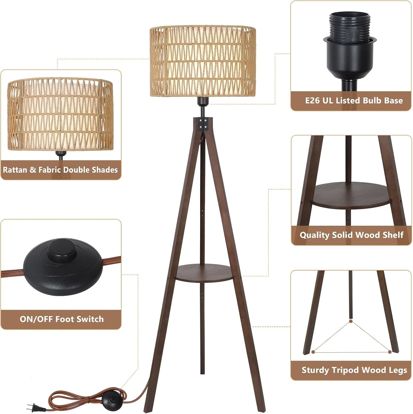 Rattan Tripod Floor Lamp