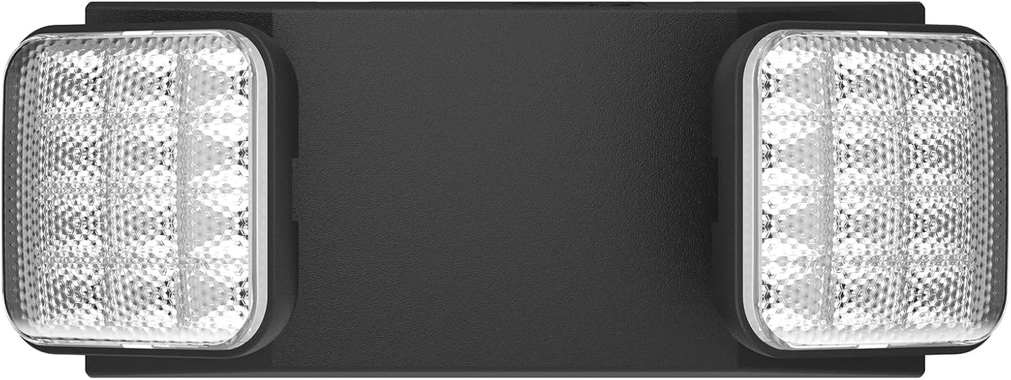 Black LED Exit Sign with Backup