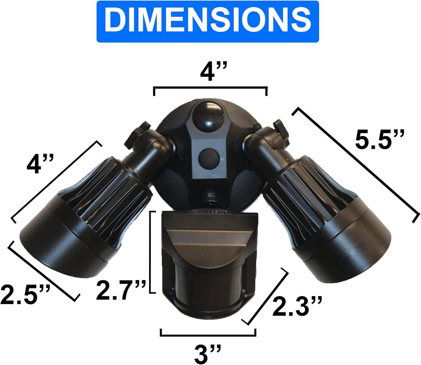 Black LED Dual Head Flood Light