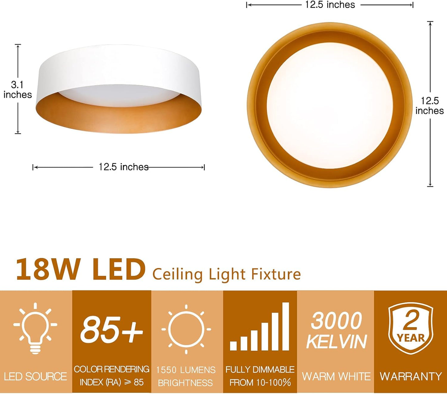 Black Gold LED Ceiling Light