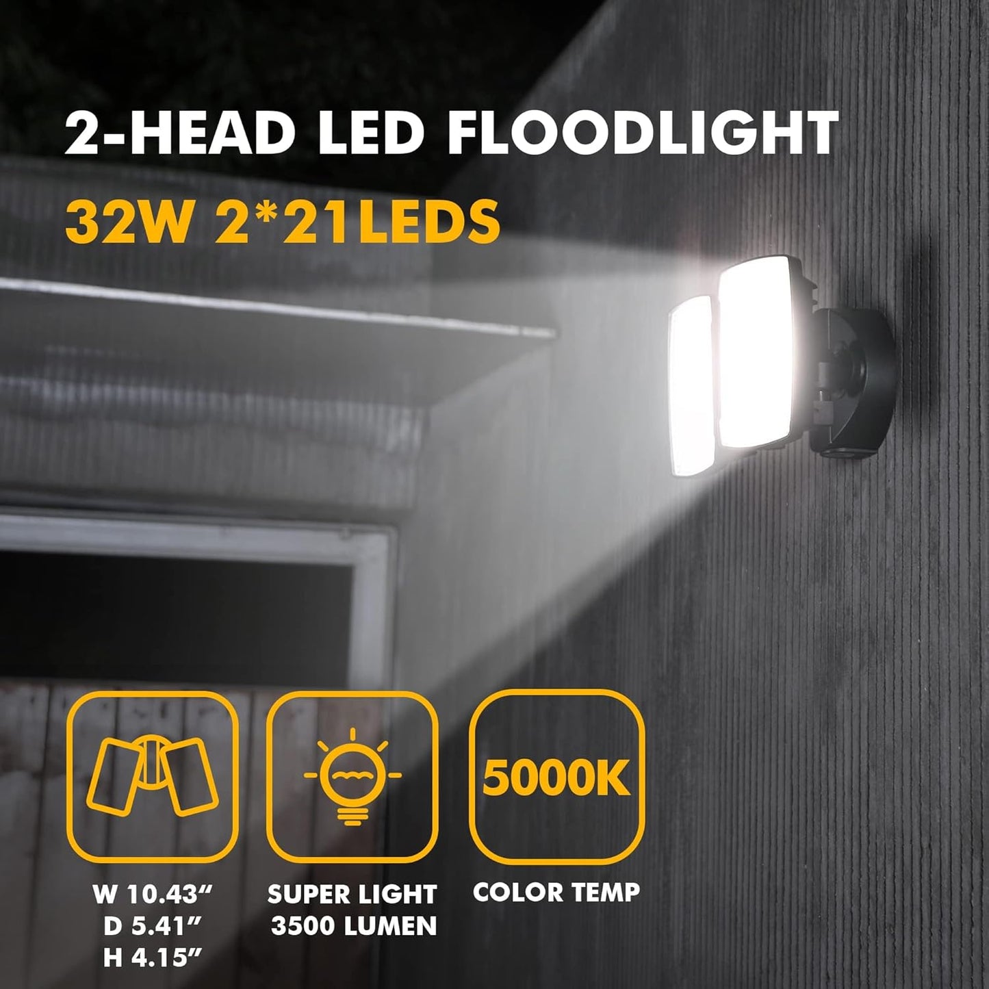 32W LED Dusk-to-Dawn Floodlight