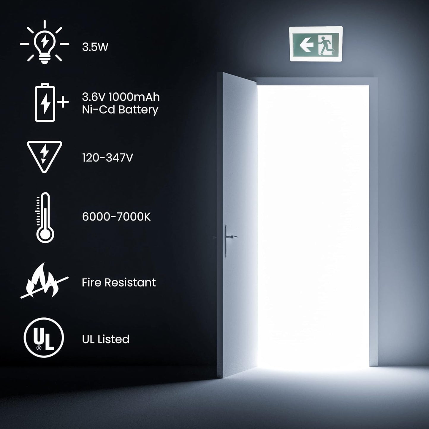 2-Pack LED Emergency Exit Lights