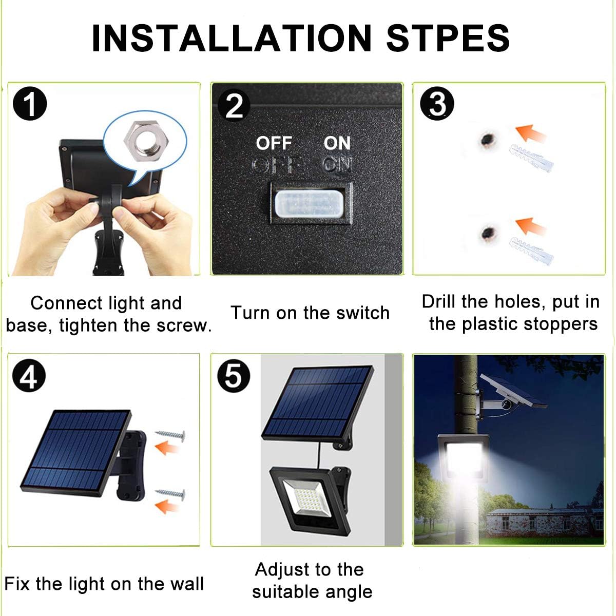 Solar-Powered Adjustable Security Light