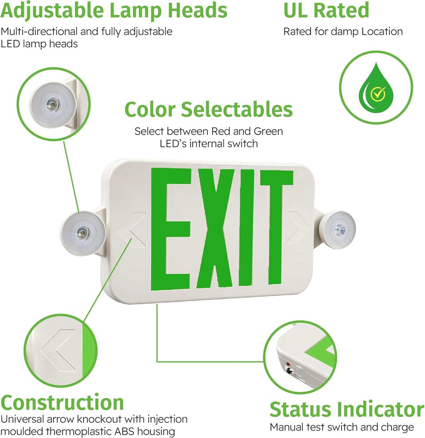 2-Pack LED Emergency Exit Lights