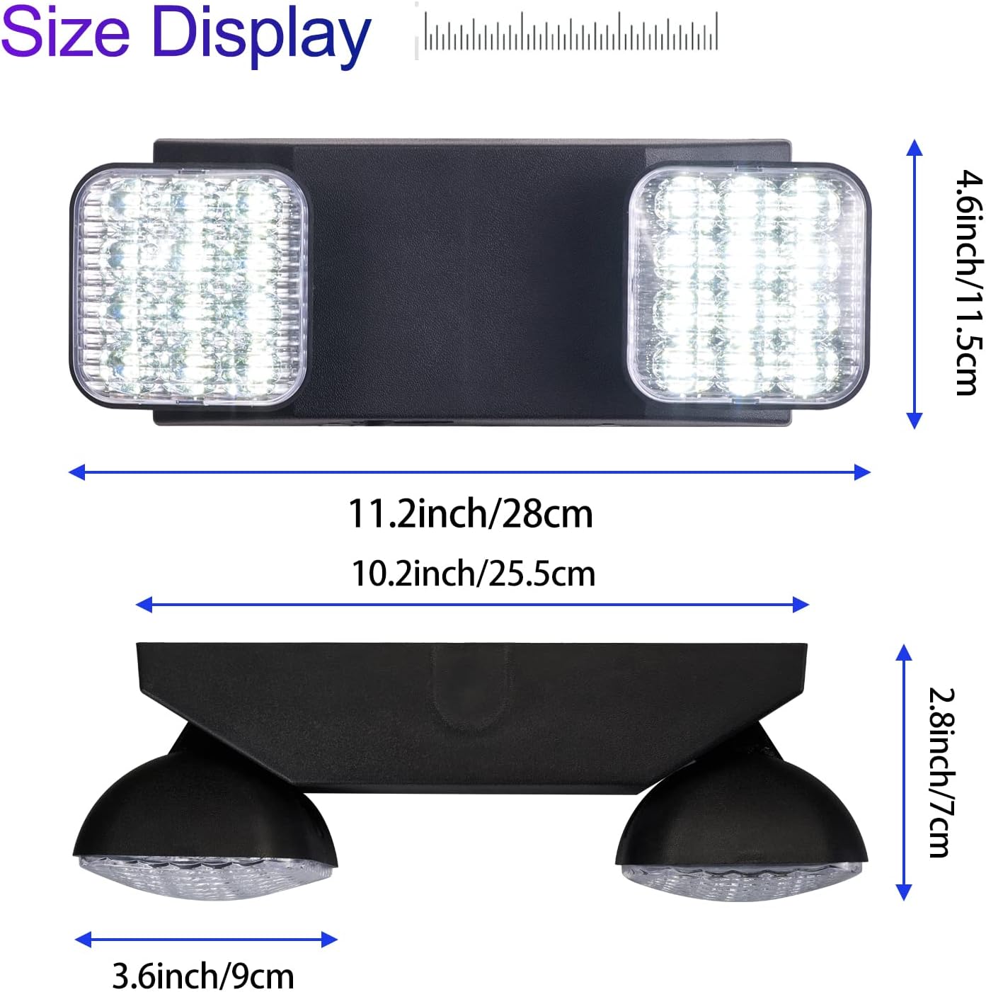 Commercial LED Emergency Lights with Battery Backup