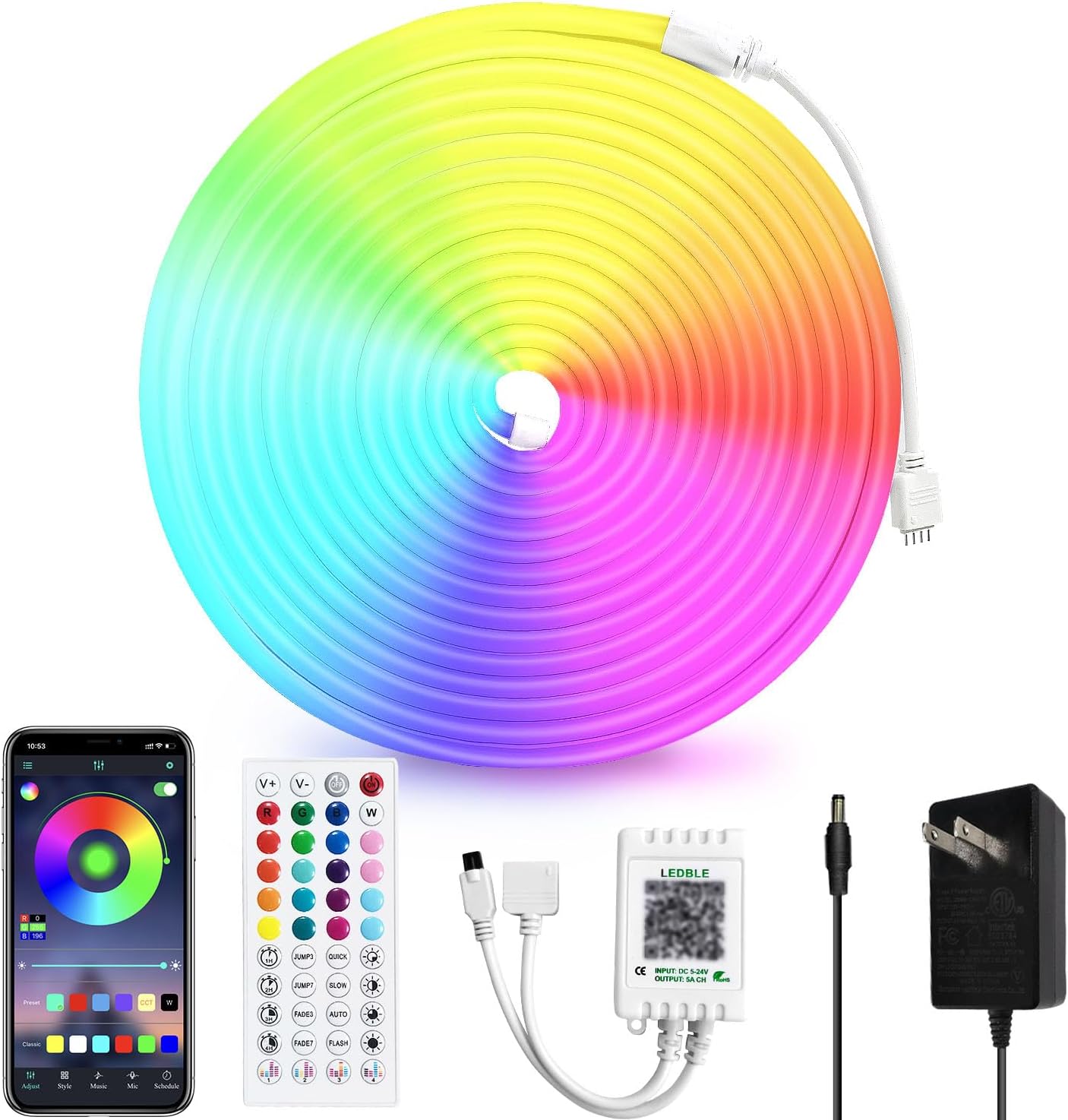 50ft RGB Waterproof Neon Lights