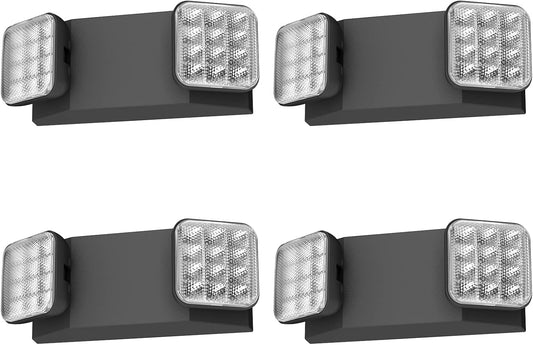 Black LED Exit Sign with Backup