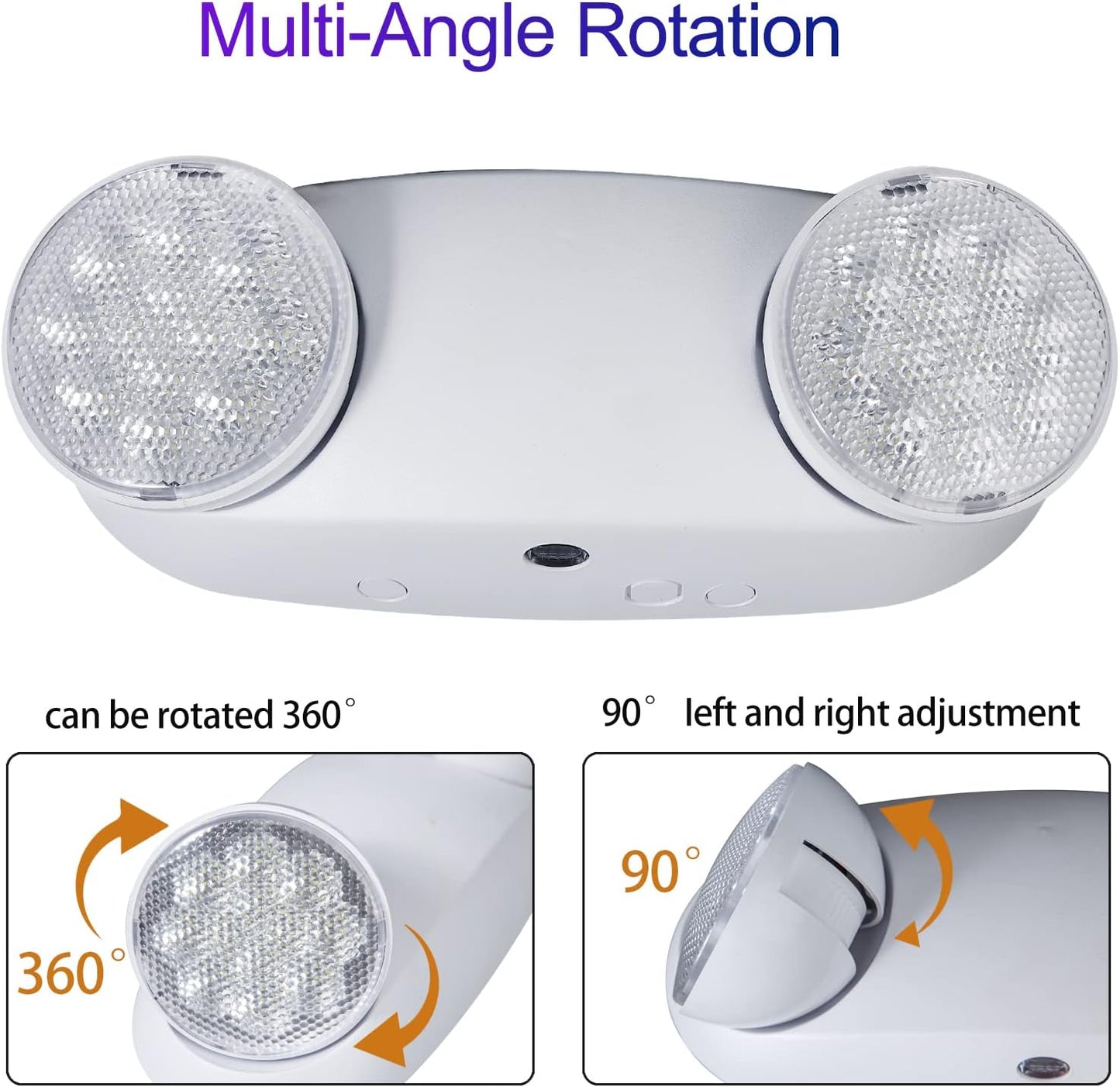 Adjustable LED Emergency Lights, Battery Backup