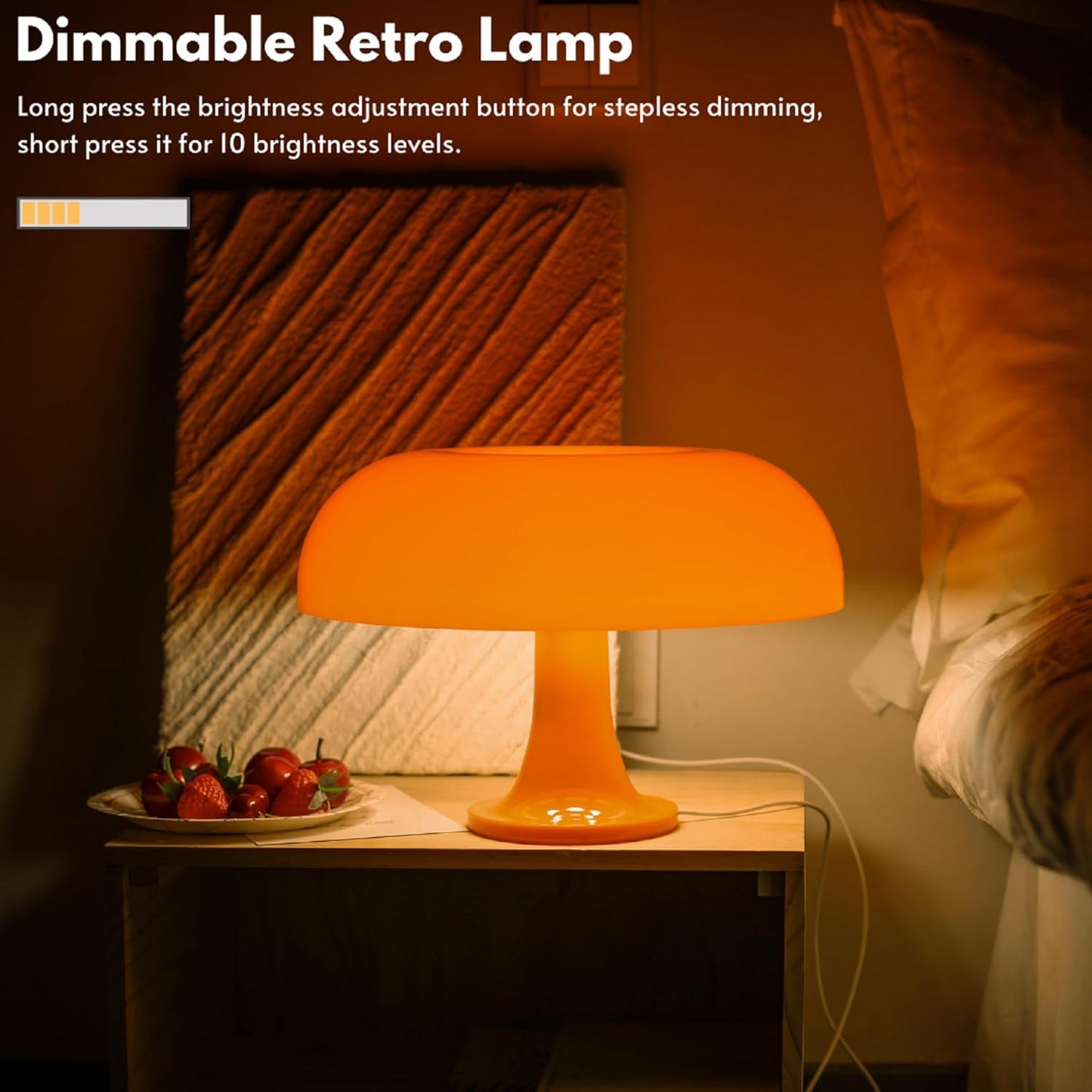 Dimmable Retro Mushroom Table Lamp