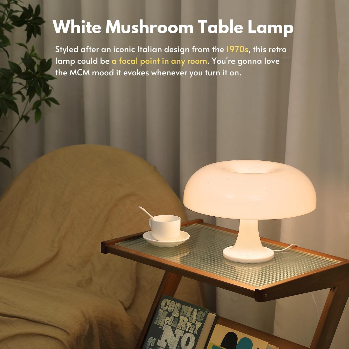 Dimmable Retro Mushroom Table Lamp