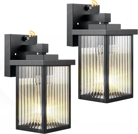 2-Pack Dusk-to-Dawn Outdoor Wall Lights