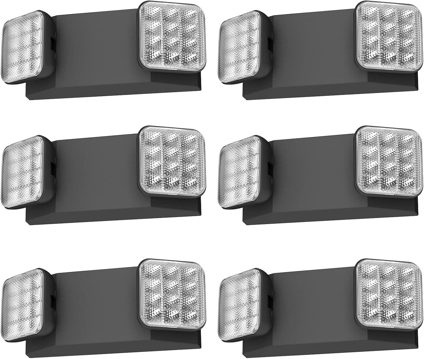 Black LED Exit Sign with Backup