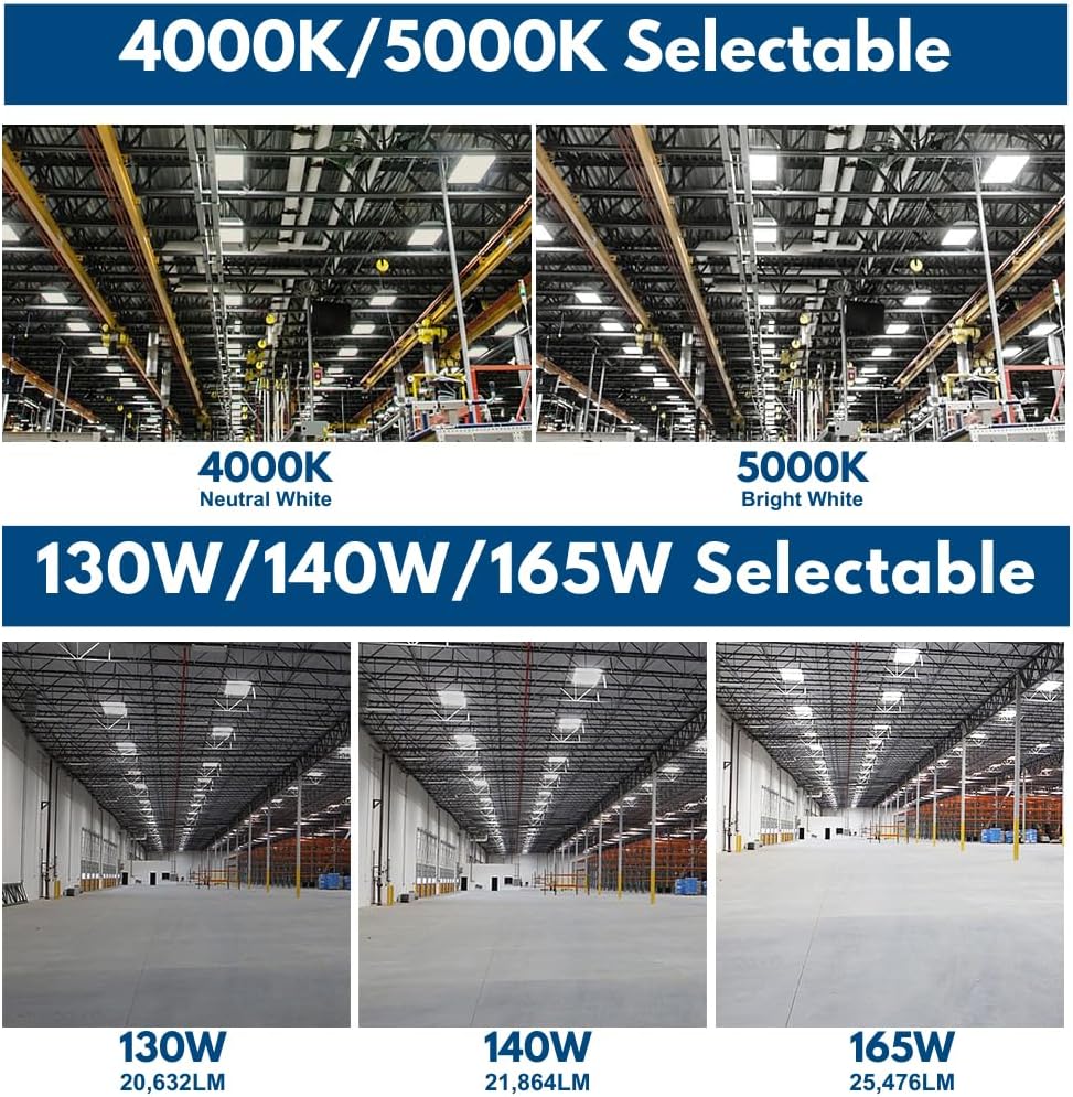 2FT LED Low Bay Light, 105W/90W/80W, 16,500LM