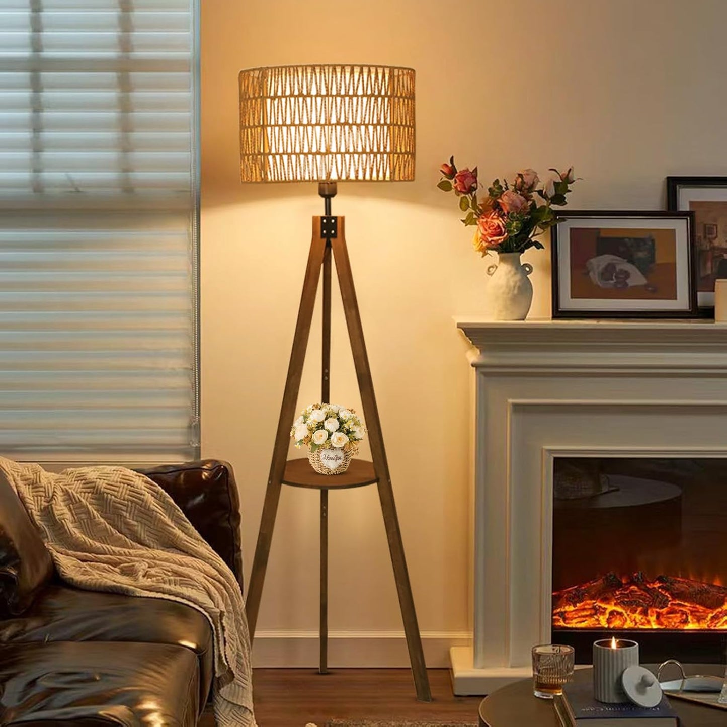 Rattan Tripod Floor Lamp