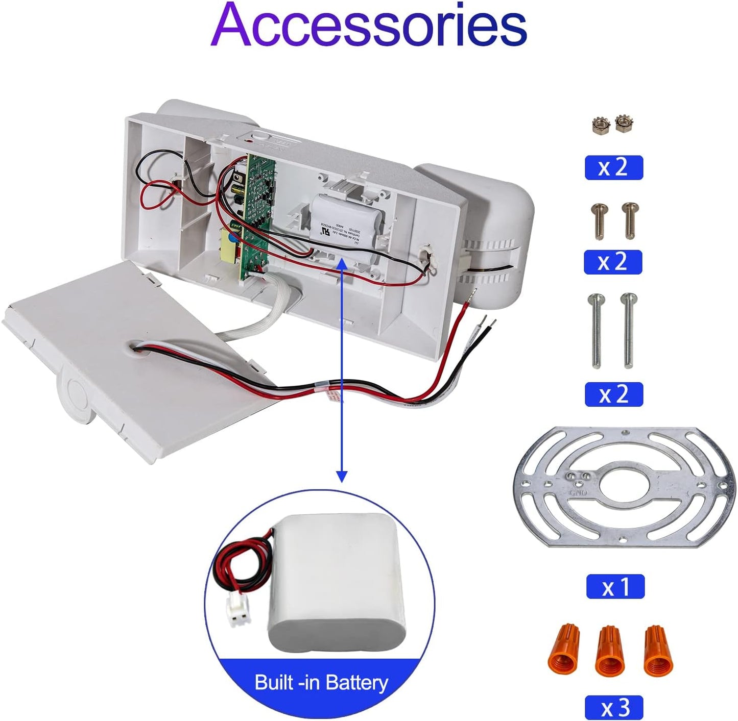 Commercial LED Emergency Lights with Battery Backup