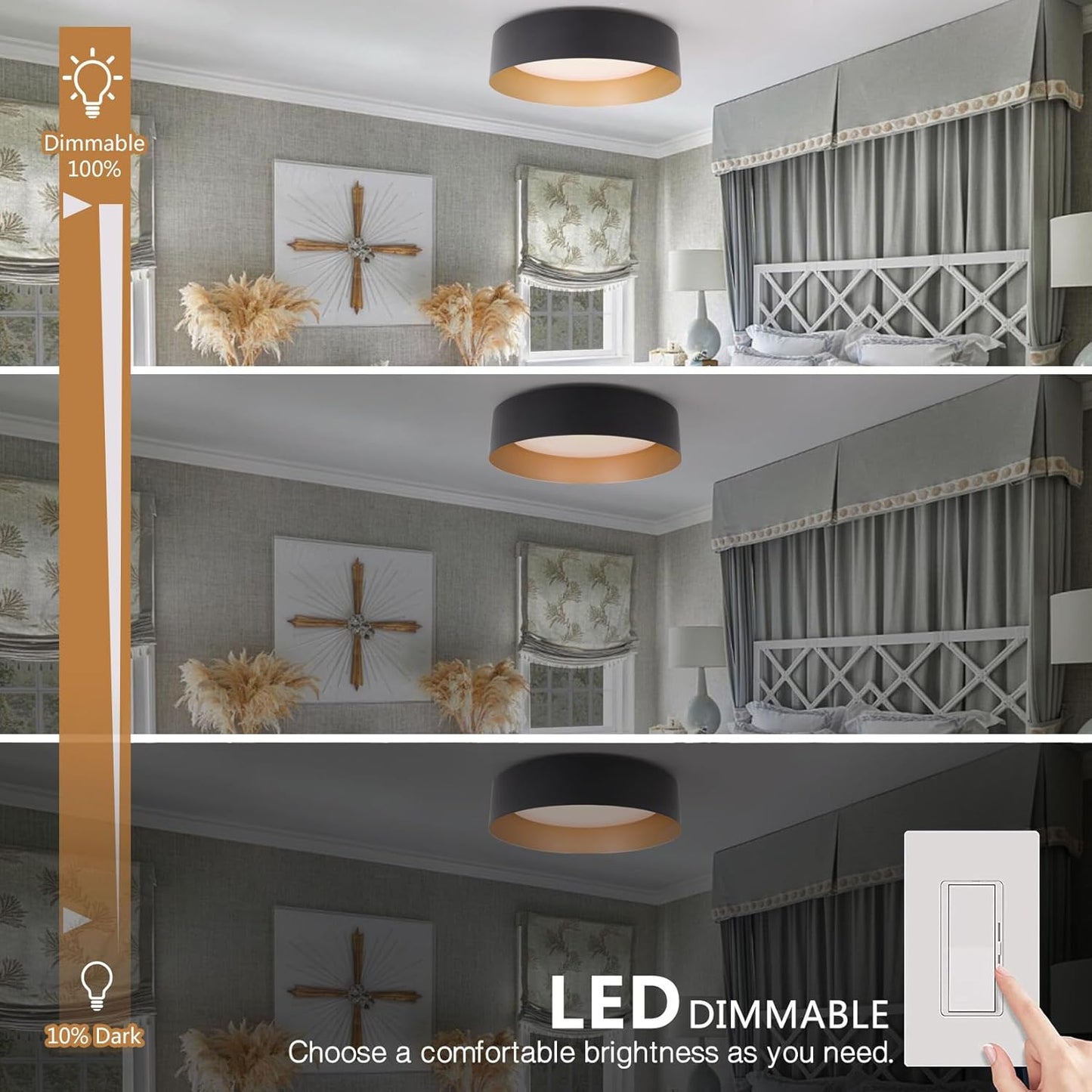 Black Gold LED Ceiling Light