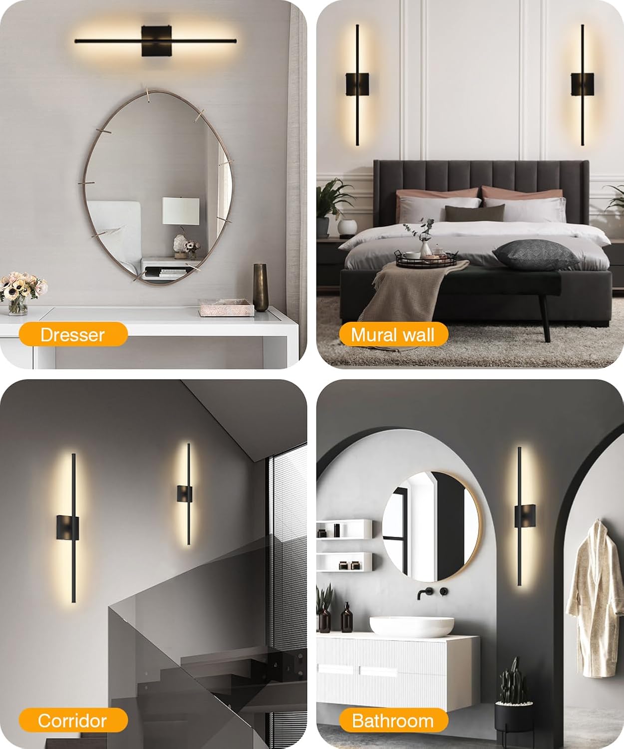 Battery Operated LED Wall Sconce (2-Pack)