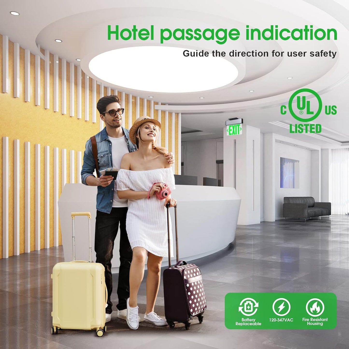 LED Edge-Lit Exit Sign with Battery Backup