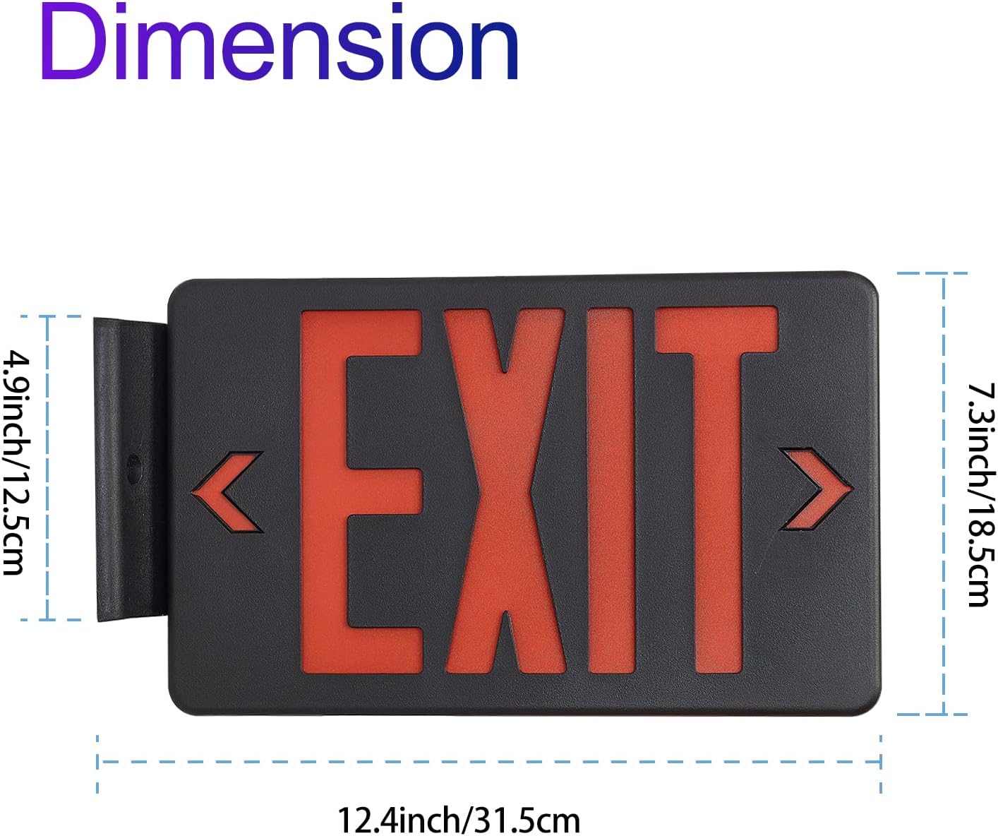 Red LED Exit Sign with Battery Backup