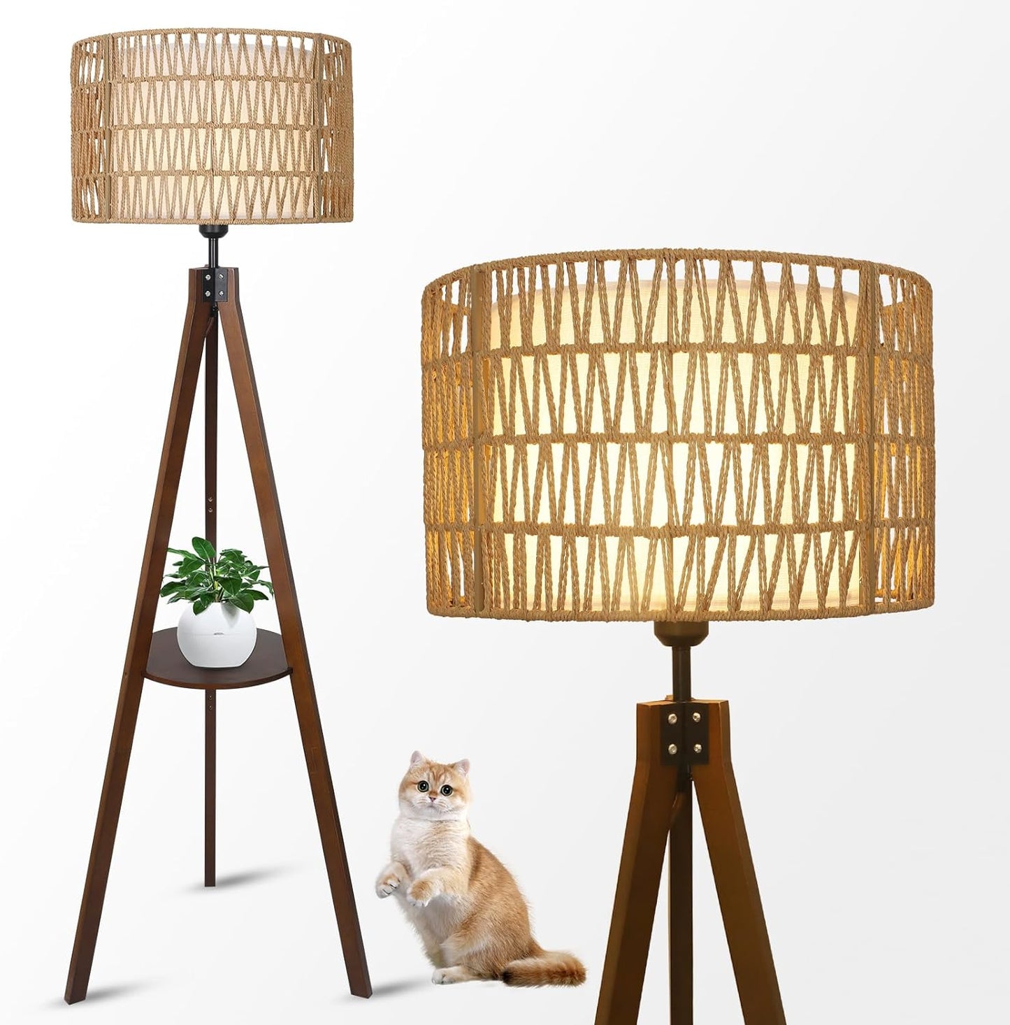 Rattan Tripod Floor Lamp