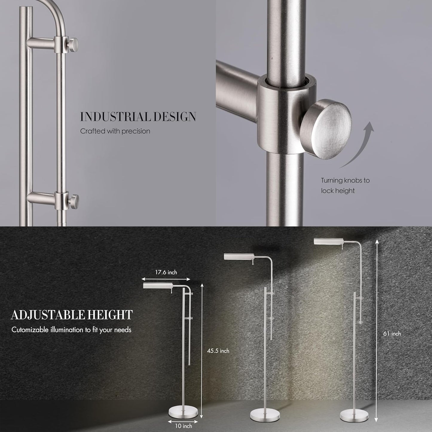 Adjustable Brass Pharmacy Floor Lamp