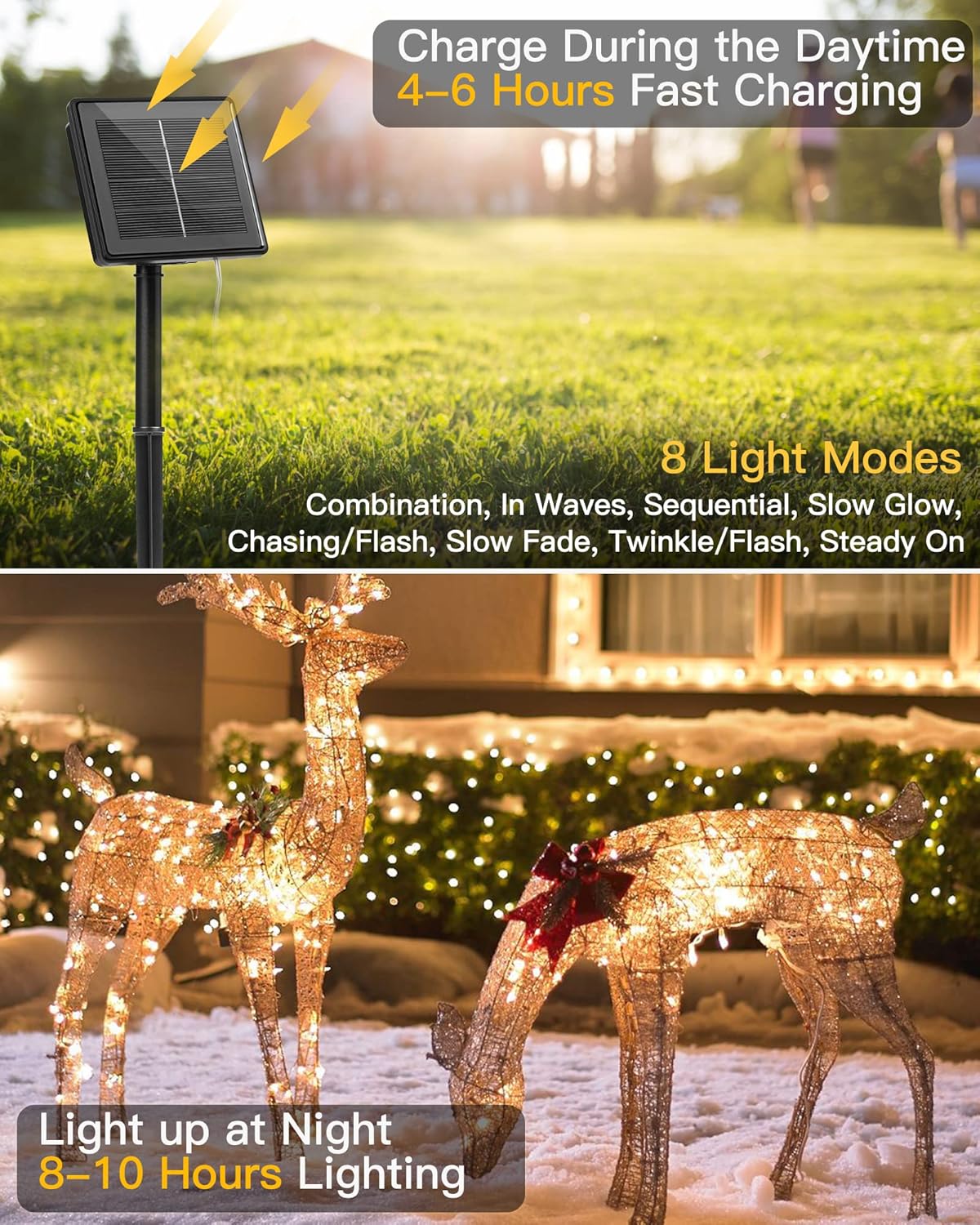Solar-Powered Warm White Fairy Lights