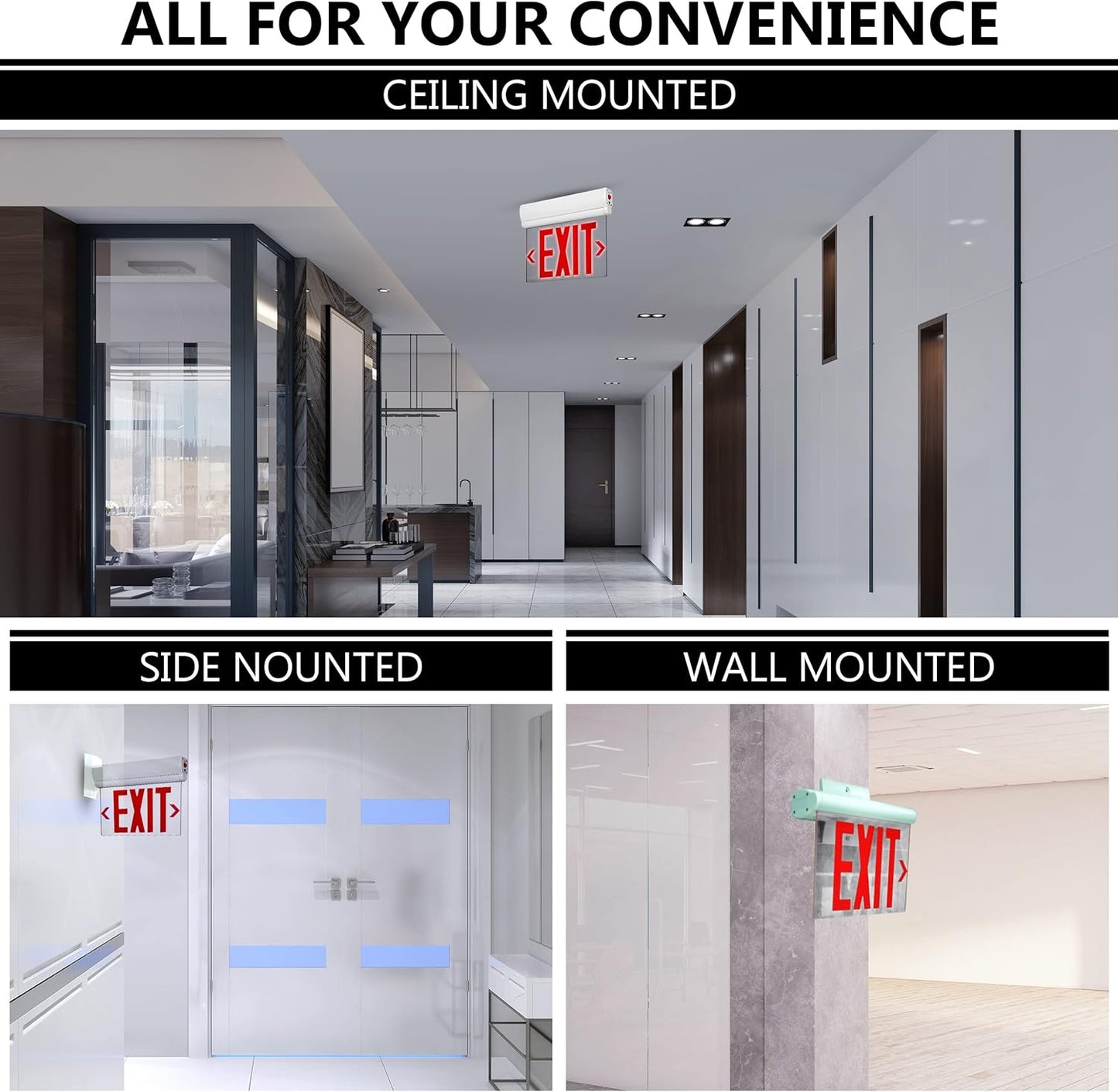 2-Pack LED Emergency Exit Lights