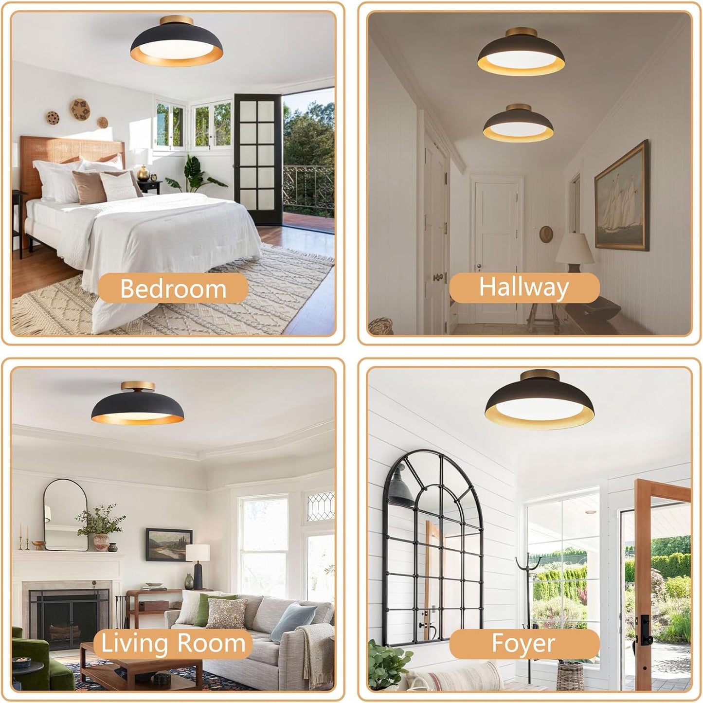Black Gold LED Ceiling Light