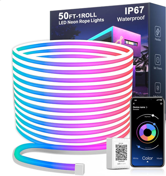 32.8Ft Waterproof RGB Neon Rope Light