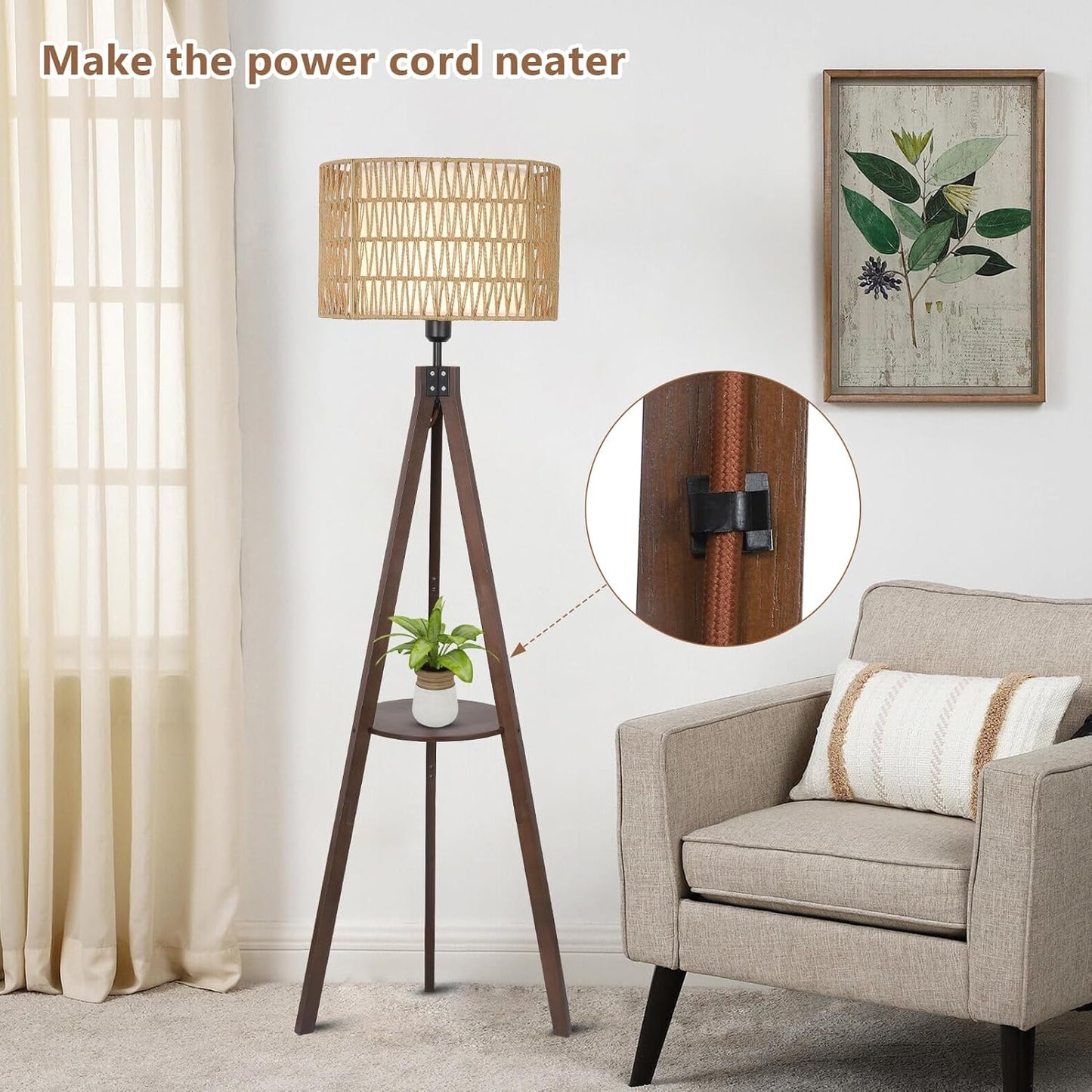 Rattan Tripod Floor Lamp