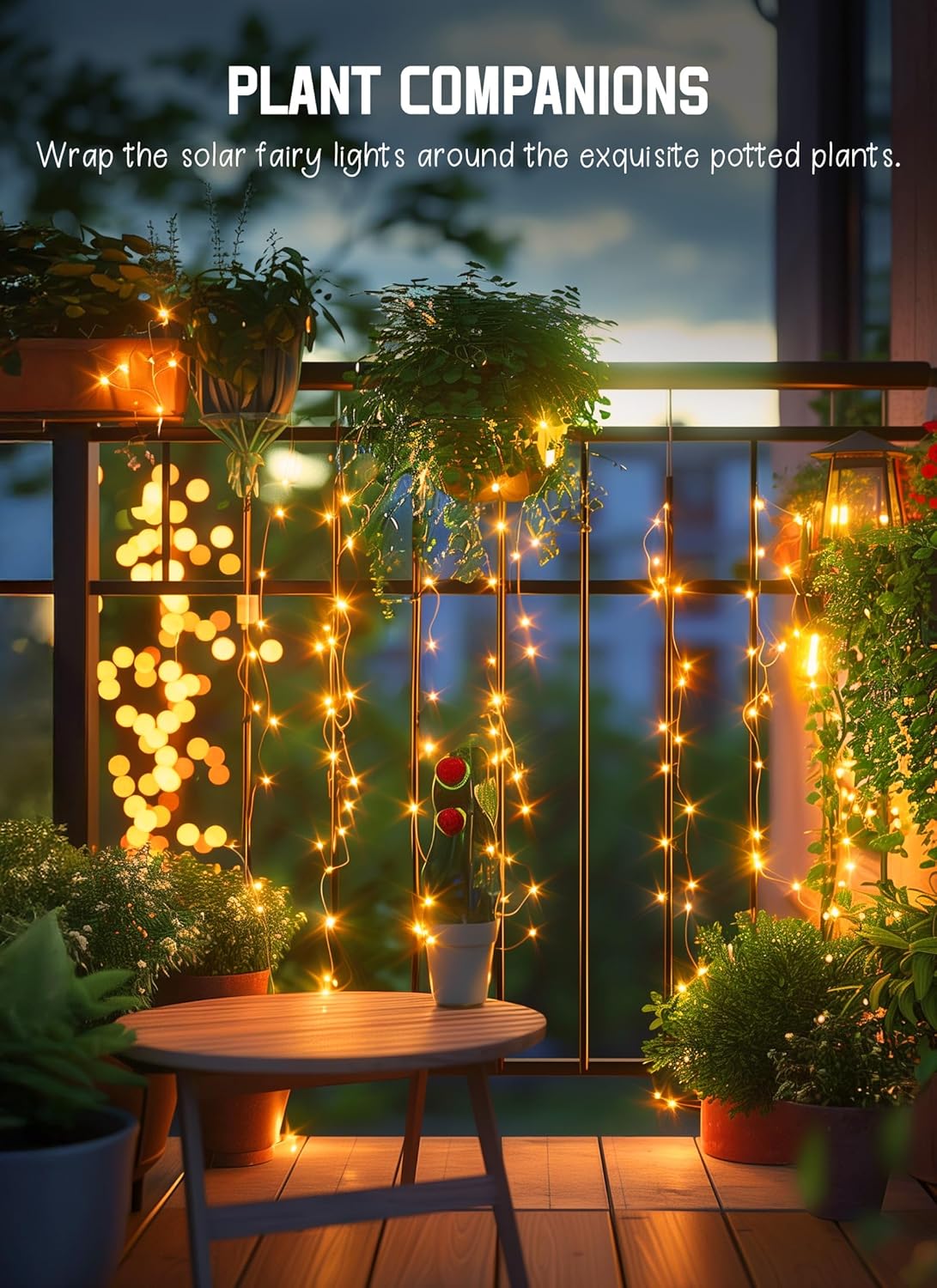 Solar-Powered Warm White Fairy Lights