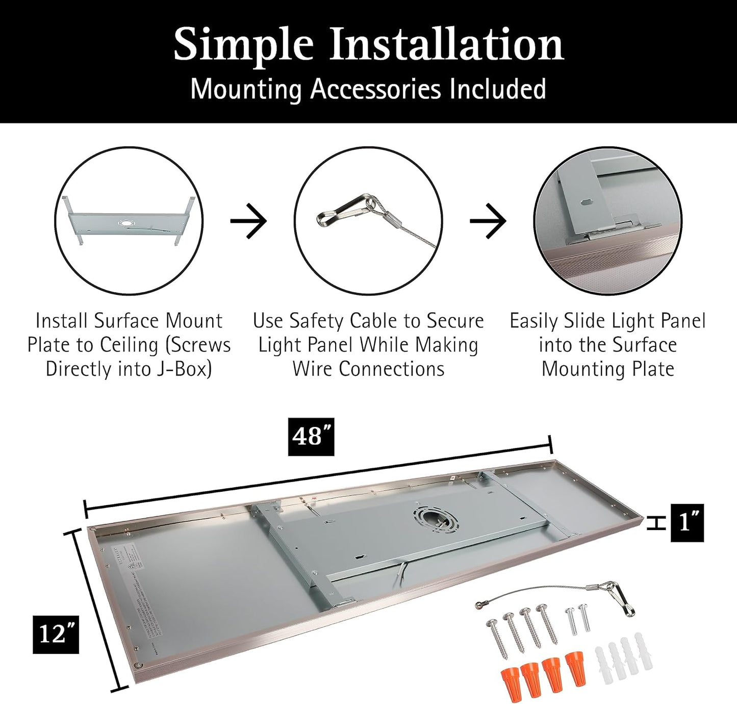 2x4 FT Surface Mount LED Panel, Dimmable & CCT Adjustable