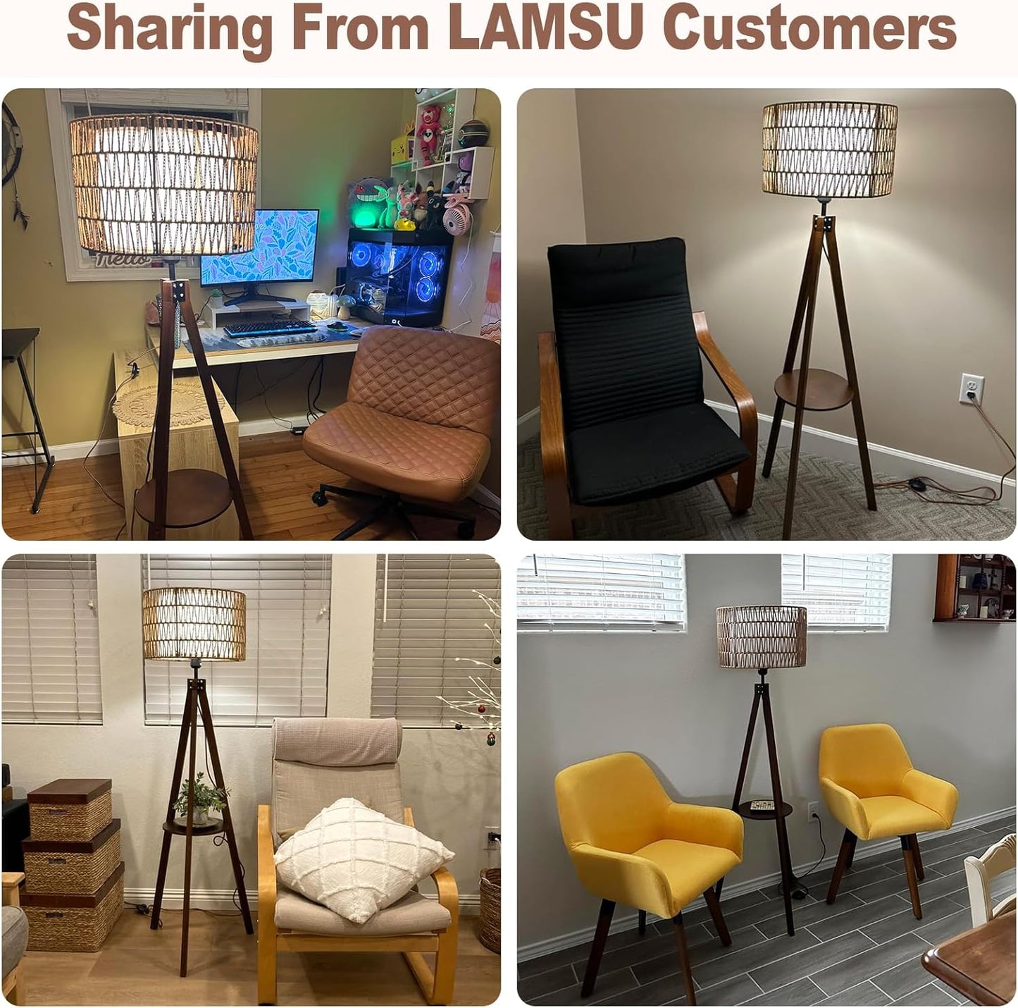 Rattan Tripod Floor Lamp
