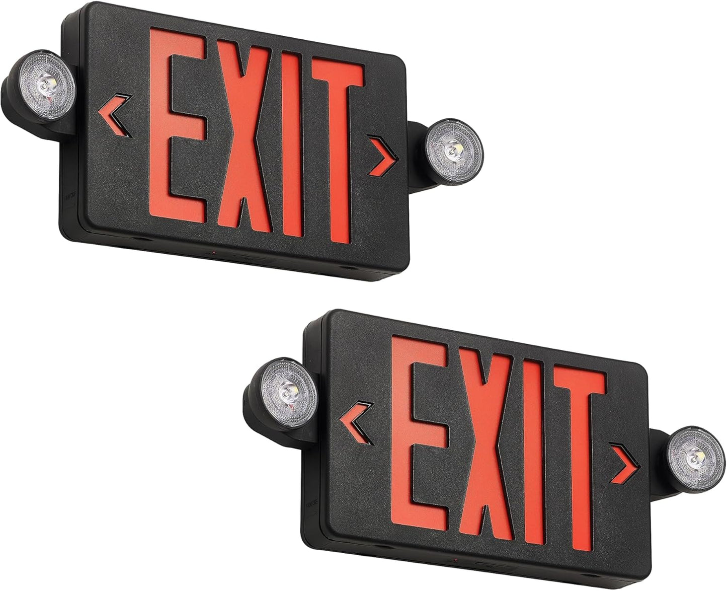 Black LED Exit Sign with Emergency Lights