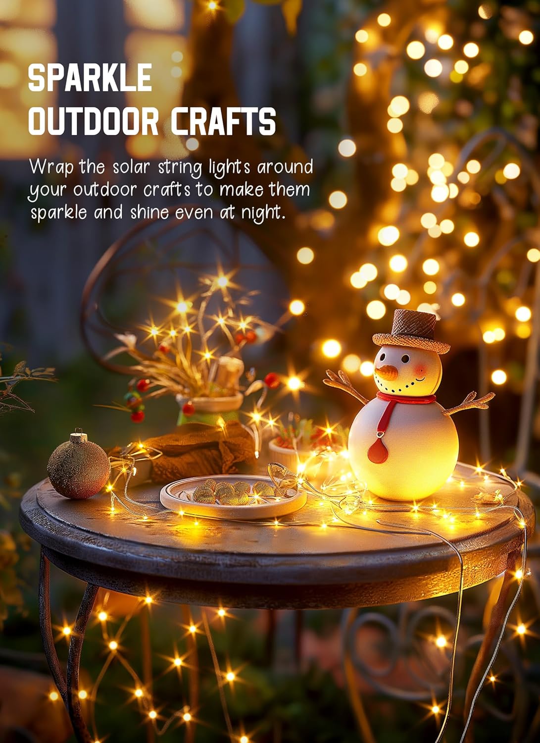 Solar-Powered Warm White Fairy Lights