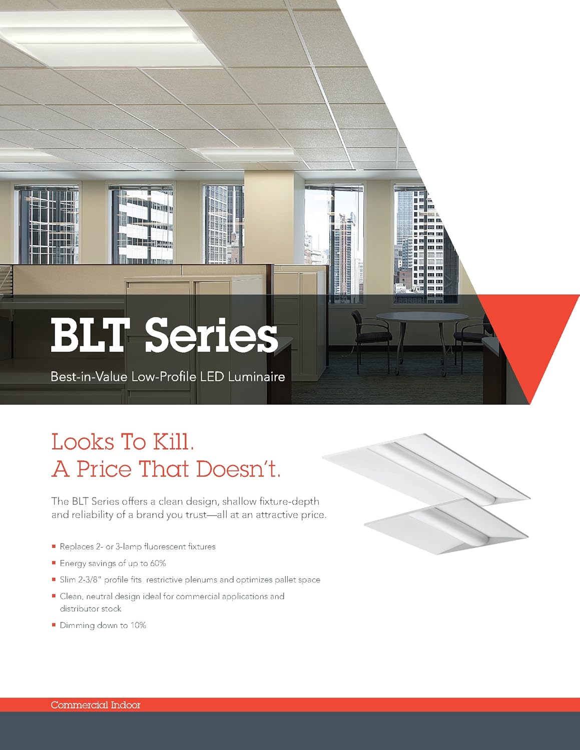 2x4 LED Troffer Light, 4000K Cool White